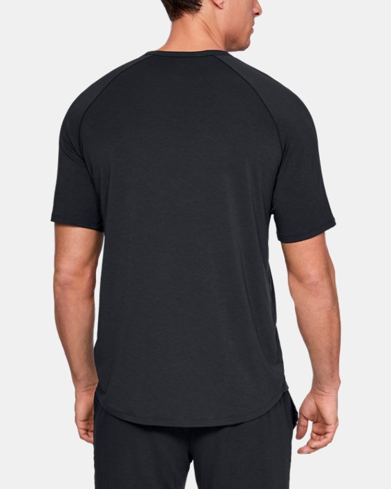 Men's UA RECOVER™ Sleepwear Short Sleeve Crew in Black image number 1